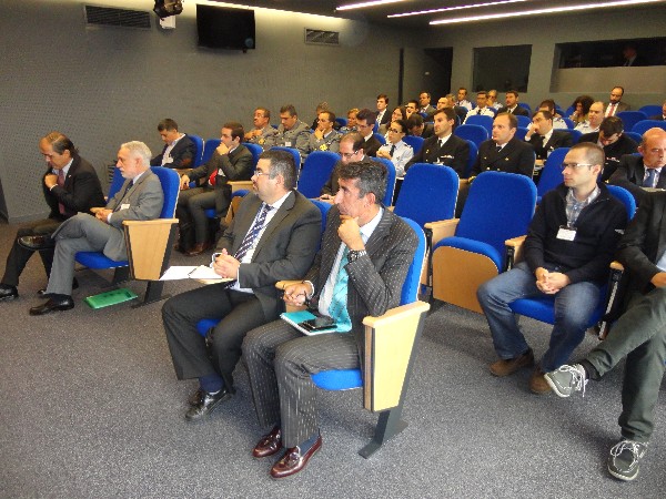 The seminar audience tunes in to developments about the Galileo system at the chapter's October seminar.