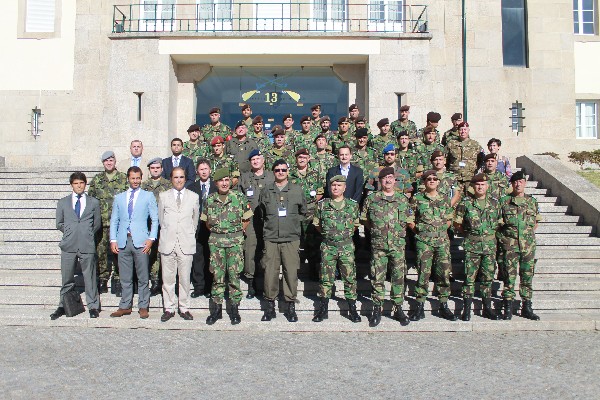 Attendees of the Open Day With Industry gather outside the 13th Infantry Regiment in September in Vila Real, Portugal. 