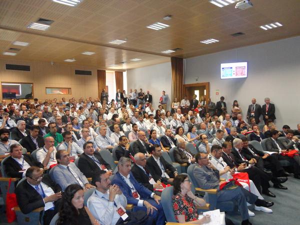 More than 250 attendees pack the auditorium of the Military University Institute in Lisbon during the chapter's Cybersecurity Forum in May. 