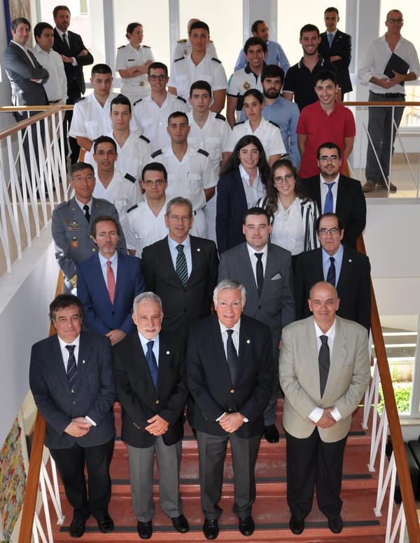 Portuguese student chapters members gather in June with chapter leaders, including (front row, 2nd from r) Rear Adm. Carlos Rodolfo, PRT N (Ret.) regional vice president, Atlantic Region, and Rear Adm. Mario Durao, PRT N (Ret.), chapter president (3rd from the r).