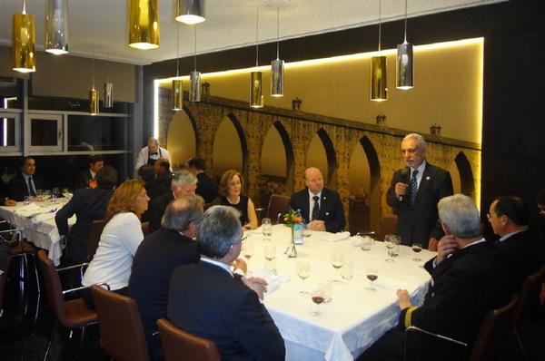 Chapter President Rear Adm. Mario Durao, PRT N (Ret.), speaks at the 30th anniversary dinner in February at the restaurant of the Order of Engineers in Lisbon, Portugal. 