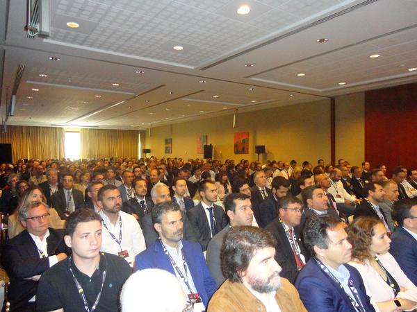 The audience listens to a presentation on the changing nature and role of enterprise security at the eighth annual Cybersecurity Forum 2019 in May. 