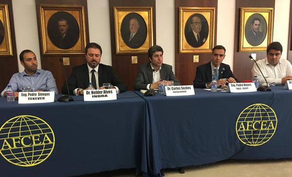 Participating in an industry panel at the June event are (l-r) Pedro Sinogas of Tekever; Helder Alves of Indra Portugal; moderator Carlos Sezoes of Stanton Chase International; Pedro Nunes of Edisoft - Thales Group; and Nuno Vinagre  of Critical Software.