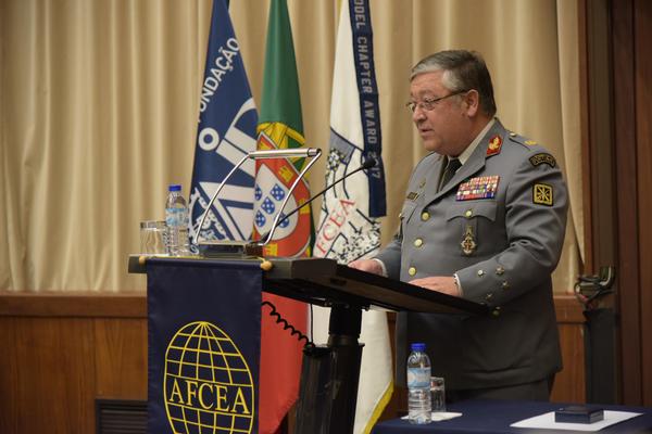 Portuguese Chief of Armed Forces Gen. Artur Neves Pina Monteiro speaks at the closure of the February ceremony. 