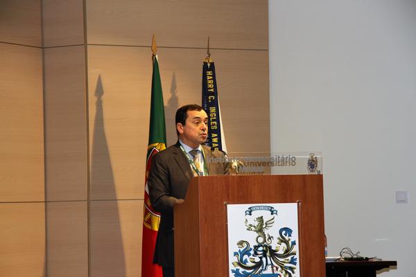 Rear Adm. Antonio G. Marques, director general, National Strategy for Cybersecurity, Portuguese National Security Authority, presents at the MILTEC 19 in February.