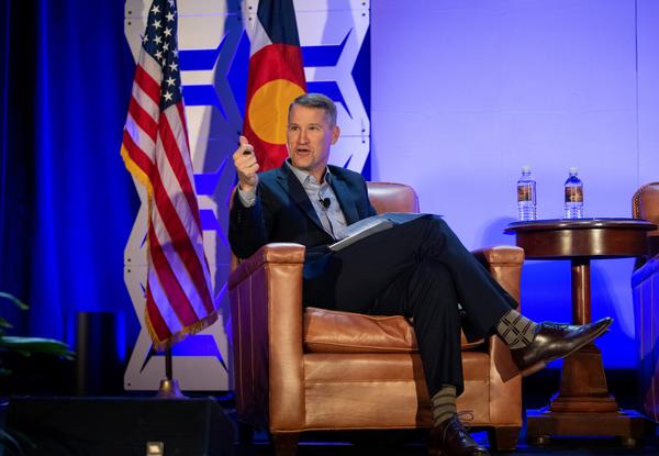 William Marion, deputy chief information officer, Office of the Secretary of the Air Force, Pentagon, Washington D.C., helps lead the panel discussion on the future of cyber at the February symposium. 