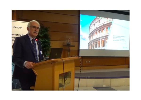 In November at the Casa dell'Aviatore in Rome, Lt. Gen. Antonio Tangorra, ITAF (Ret.), chapter president, opens the conference.