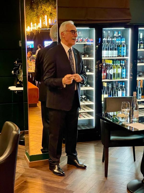 Chapter President Lt. Gen. Antonio Tangorra, ITAF (Ret.), speaks to attendees at the November event.