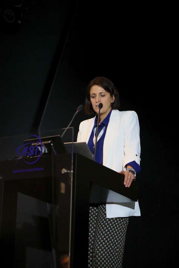 Mariella Battagliere, ASI, discusses small satellites and applications during the May conference.