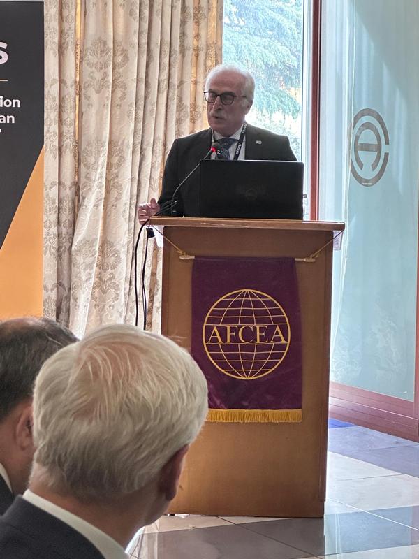 Lt. Gen. Antonio Tangorra, ITAF (Ret.), chapter president, opens the May event.
