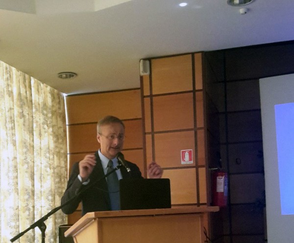 Ferdinando Torazzi, Intel Security's regional director for Italy and Greece, presents the firm's cybersecurity policy at the July conference.