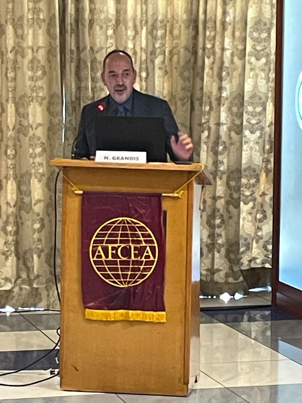 Nicola De Grandis, Aida46, discusses artificial intelligence-based cyber intelligence products for defense during the September event.