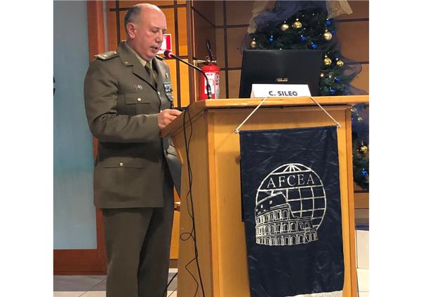 Gen. B Camillo Sileo, vice capo VI Reparto, Stato Maggiore Difesa, presents at the December meeting.