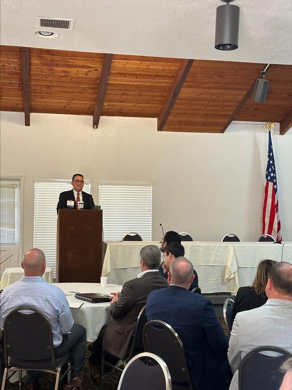 John Pope, executive director, Naval Information Warfare Systems Command (NAVWAR), gives the keynote address at the C4ISR Symposium in November.