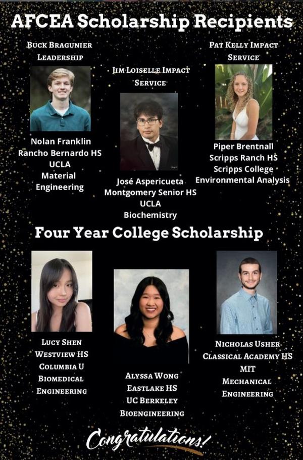 In August, the chapter honors its recipients of the Four-Year College Scholarship.