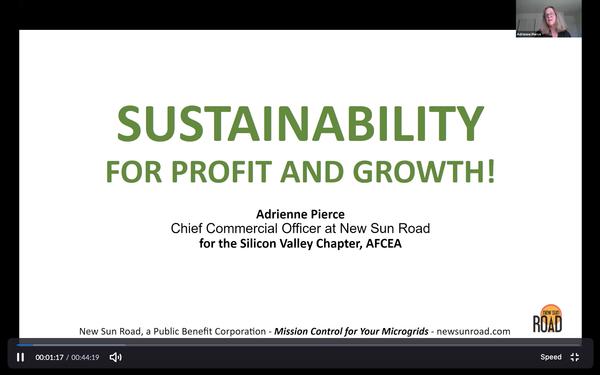Pierce presents on sustainability for profit and growth at the November chapter event.