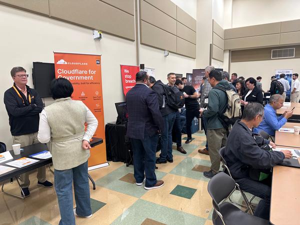 Attendees explore the latest products during the Exhibition Showcase portion of the February event.