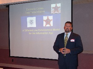 Brian Busony, assistant to the special agent in charge at the San Francisco office of the U.S. Secret Service, spoke to the chapter about the Secret Service's electronic crimes task force program.