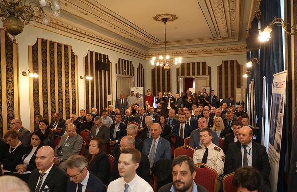 Audience members attend AFCEA TechNet Sofia 2022 at the Central Military Club, Sofia, Bulgaria, in November.