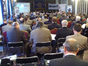 Participants attend the chapter's 16th Annual Modernization Conference at the Central Military Club in Sofia, Bulgaria, in November.  