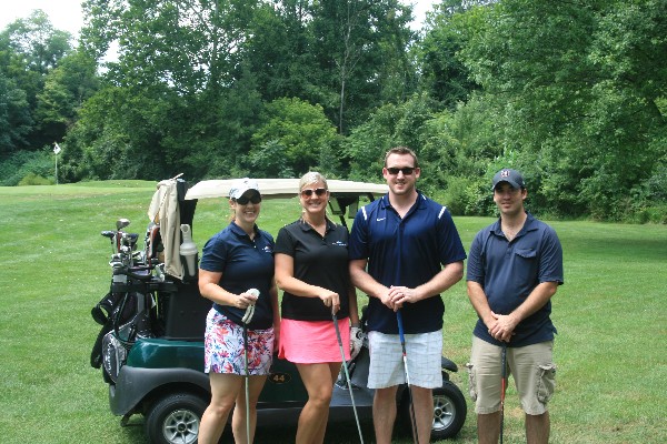 (l-r) Rachel Cross, NOVA; Pam Plesz, chapter president; Craig Robinson, Ulta; and Ryan Beaudry, Dine Development Corporation attend the chapter's annual golf tournament in August. 