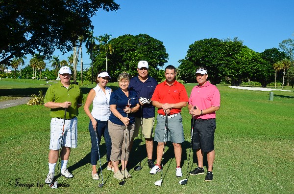 Members of the Lockheed Martin golf team gather to raise scholarship funds during the chapter's tournament in October.