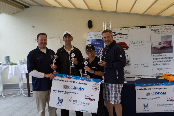 The M.C. Dean team, which placed in the top three at the September golf tournament, includes (l-r) Rhett McDonough, Mike Kozak, Kristen Gilbert, chapter secretary, and Tom Strigenz.