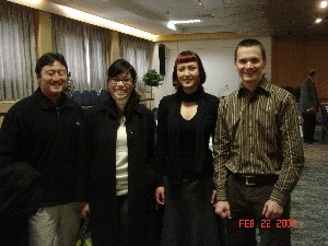 SAIC contractors (l-r) Ryan Iwai, Christine Pitl, Monica Blair and Nathan Ramquist enjoy the February luncheon. 