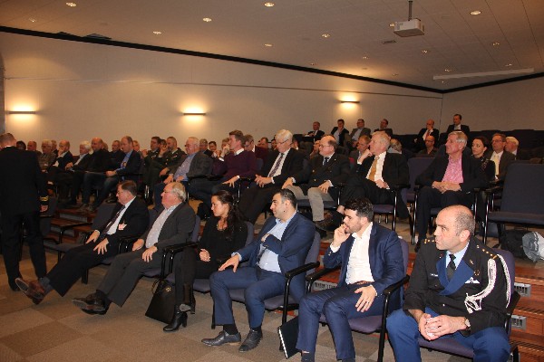 Chapter members listen to speakers presenting on the topic of Joint Intelligence, Surveillance and Reconnaissance (JISR) within NATO and the Dutch Defense at the January luncheon. 