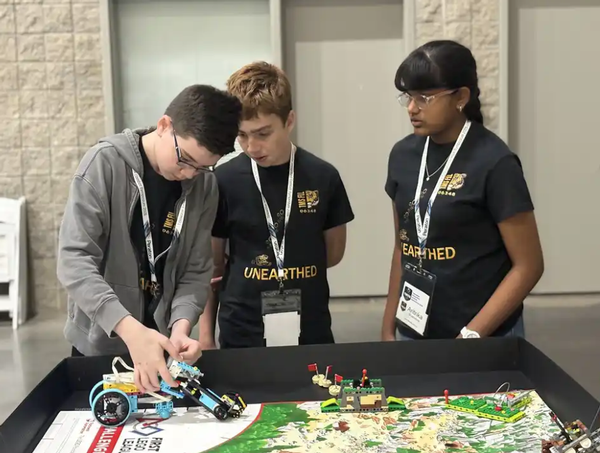 Tabb Middle School students participate in First Lego League during the May event.
