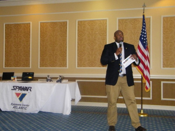 In May, Justin Langley, the science, technology, engineering and mathematics (STEM) coordinator for the Space and Naval Warfare Systems Command (SPAWAR) Systems Center, speaks on the importance of getting youth involved in STEM activities early.