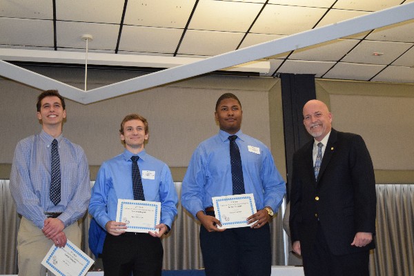 Winners of the senior category at the Tidewater Science and Engineering Fair in March are (l-r) Nir Diskin for 
