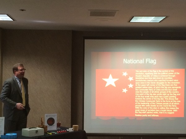 Dosemagen presenting China, the Next 30 Years at the chapter's luncheon in March.