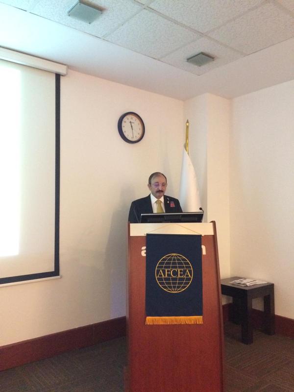 In March, Capt. Kamil Zafer Selcuk, TUN (Ret.), chapter president, addresses the audience during the General Assembly Meeting. 