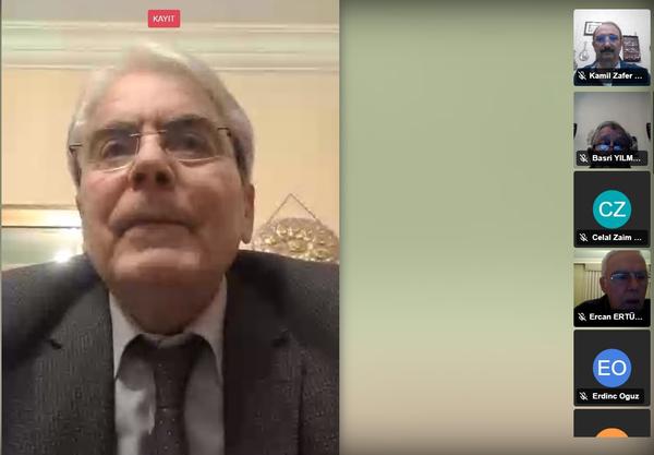 Brig.General Cemal Alagoz (Ret.) addresses the participants during the February webinar.