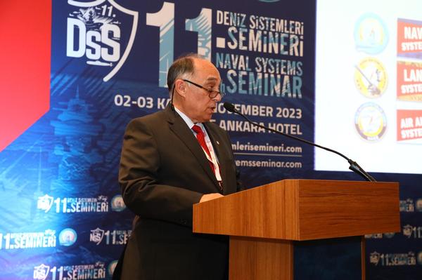 Capt. Zafer Betoner, TUN (Ret.), presents the opening speech of the November seminar.