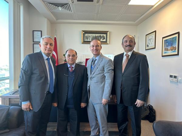 Pictured (l-r) are Erdinc Oguz, chapter treasurer; Capt. Zafer Betoner, TUN (Ret.), chapter vice president; Burak Isiktan, general manager of EHSIM; and Capt. Kamil Zafer Selcuk, TUN (Ret.), chapter president, during a visit to Isaktan's workplace in December.
