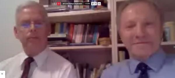 Kurt Worden (l) and Suleyman Bayramoglu present during the April webinar.