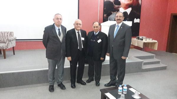 Conference participants (from l-r) Erdinc Oguz, chapter treasurer; Rafet Yavuz, DASA president; Capt. Zafer Betoner, TUN (Ret.), chapter vice president; and Kamil Zafer Selcuk, chapter president, pose for a photo at the February event.