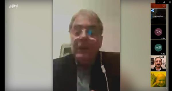 Brig.Gen. Cemal Alagoz (Ret.) addresses participants at the March webinar.