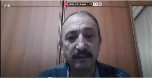 Chapter President Kamil Zafer Selcuk introduces presenter Hanyali at the February webinar.