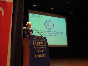 In September, Col. Buyukoner addresses attendees of the Military Electronics Systems Seminar and Exposition regarding the benefits of AFCEA International.