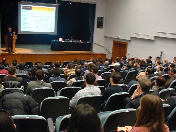 Vance Hilderman, CEO of AFUZION, addresses the audience during his keynote speech at the opening session of the 4th Military Electronics Systems Seminar and Exposition in January.