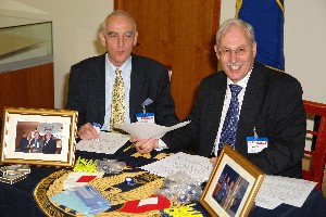 Conference organizers Colin Nash and Nick Edwards man the AFCEA UK WEST Chapter recruiting desk at the TECHWEST event in April.