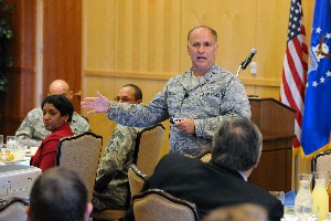 November guest speaker Maj. Gen. John W. Maluda, USAF, director, Cyberspace Transformation and Strategy, Secretary of the Air Force Office of Warfighting Integration (SAF/XC), and chief information officer, the Pentagon, Washington, D.C., highlights focus areas within the SAF/XC.