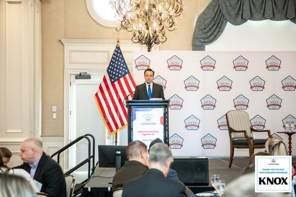 Cameron Stanley, chief digital and artificial intelligence officer, Department of War, speaks at the May event.
