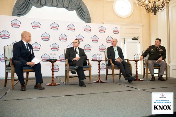Harry Wingo, senior vice president, Strategic Initiatives, Circadence Corporation; David Markowitz, chief data and analytics officer, U.S. Army; Jesus Caban, chief data and analytics officer, Defense Health Agency; and Richard Becker, G6, Intelligence Security Command, U.S. Army, discuss AI and data-centric operations at the May event. 