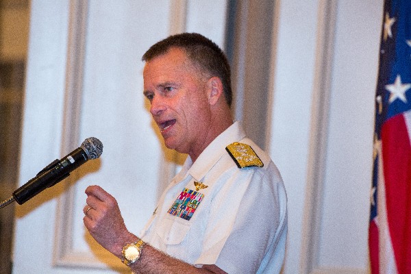 Adm. James “Sandy” Winnefeld Jr., USN, vice chairman of the Joint Chiefs of Staff, gives the keynote presentation at the awards dinner in May.