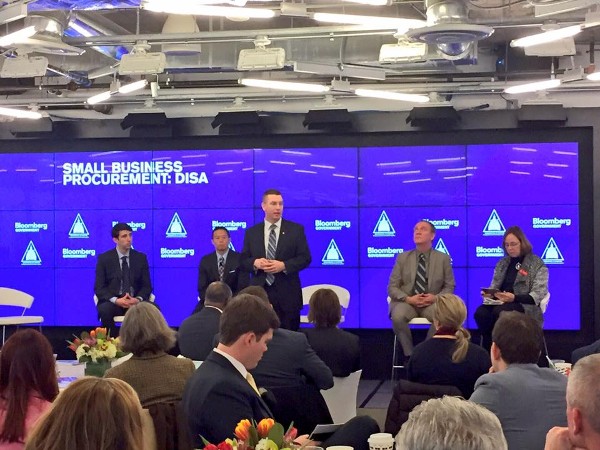 Michael Devine III, president and CEO of Agility Development Group, said real innovation happens within small businesses at the panel in February.  