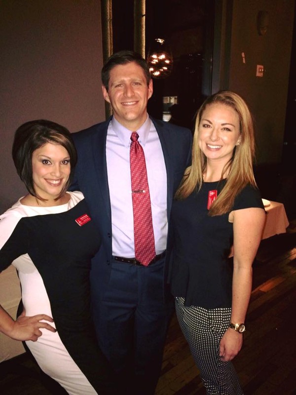 Chapter Vice President Jessica Gressett (l) gathers with the chapter's Young AFCEA President Harrison Simmons and Carmen McCarthy, chapter secretary, at the November event.


